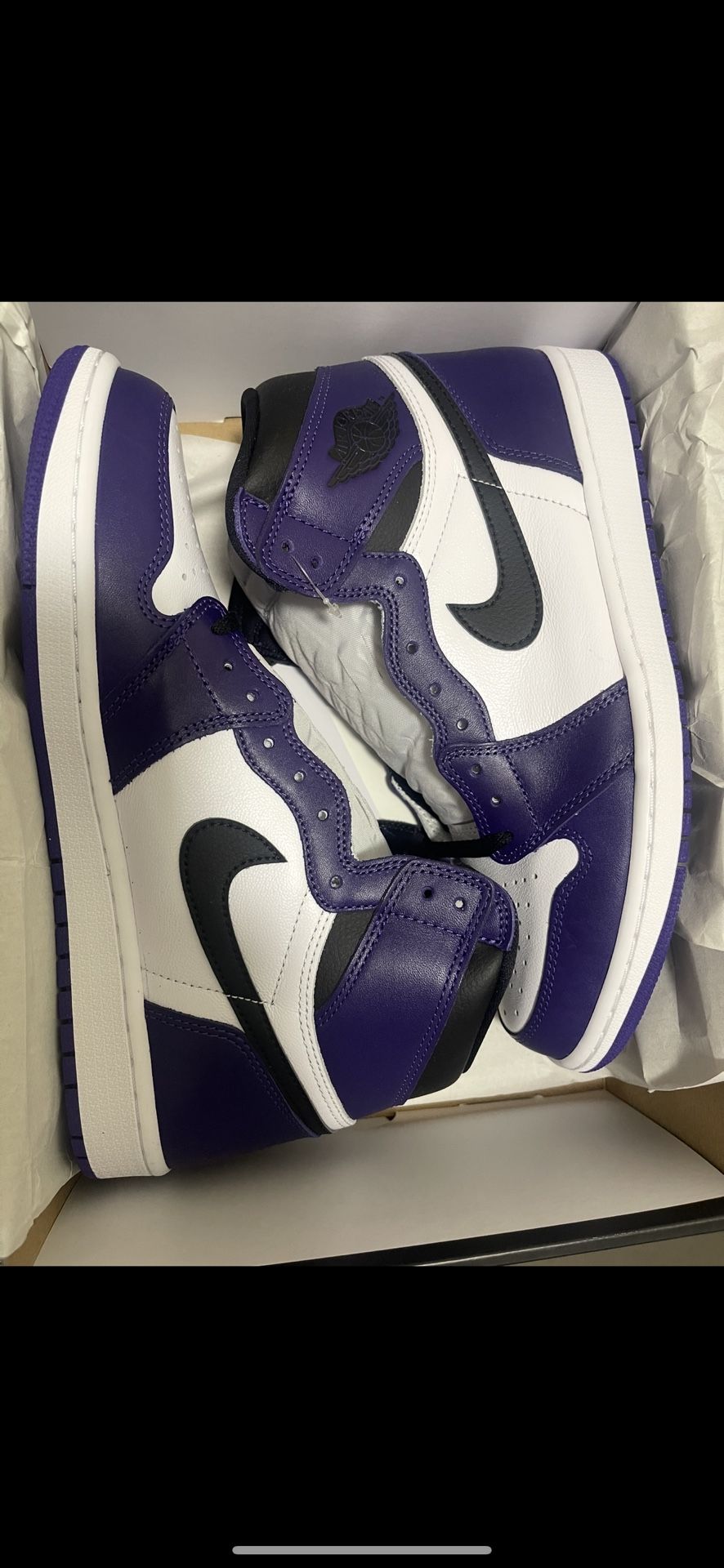 DS NEW JORDAN 1 COURT PURPLE SIZE 8.5, 9 & 10