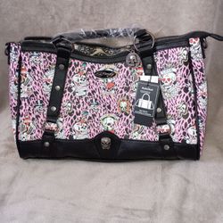 Ed Hardy pink/black leopard print bag