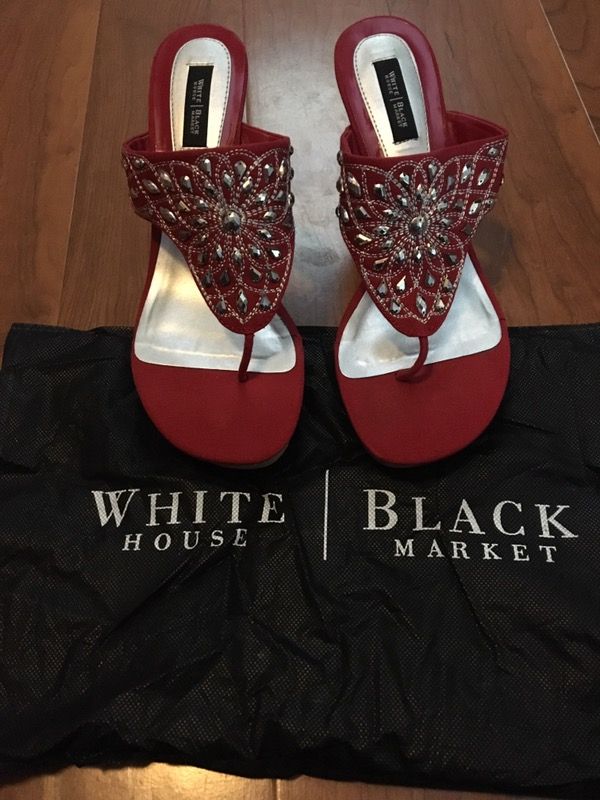 Red Wedges- White House Black Market -sandals S 10