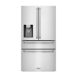 ZLINE 36 in. 21.6 cu. ft. Counter-Depth French Door Refrigerator with Water and Ice Dispenser with Extra Water Filter in Fingerprint-Resistant Stainle