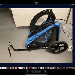 Schwinn Bike Trailer 2 Seats UnPoppable Tires That Do Not  Deflate 
