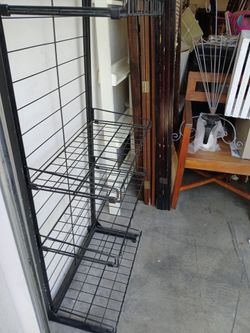 Vintage black wire 4 tier plant stand rack