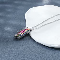 Rainbow Mystic Topaz Pendant Charm Necklace Fine Jewelry Gift 