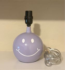 Lavender Smiley Face Ceramic Lamp Base