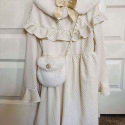 Size 6 Girls Dress With Removal Collar Worn Once - Pickup From Northridge Area