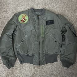 VINTAGE 80’s DRAGON FLIGHT BOMBER JACKET FLYERS MANS INTERMEDIATE USAF