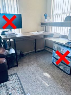 Giordano L-Shaped Metal Base Computer Desk