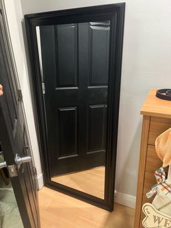 Black Framed Full Length Mirror- Leaning or Wall Mount!