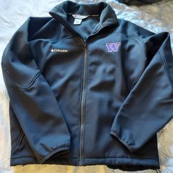 UW Huskies Black Zip Front Jacket - Men's L