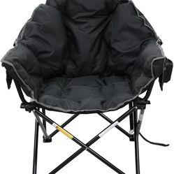 Caravan Sports Elite Club Chair with Cloud Comfort – Plush Oversized Folding Chair with Extra Cushioning, Portable Relaxing Outdoor Chair for Camping,