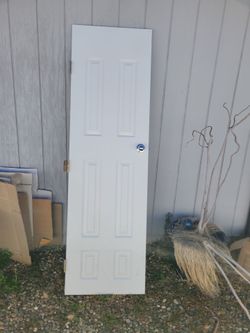 White Interior Door with Hinges & Knob
