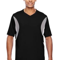 Team 365 TT10 Men's Short Sleeve Athletic Sport Jersey T-Shirt Black Size M