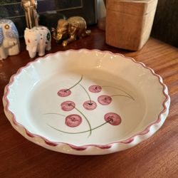 Vintage Los Angeles Potteries Cherry Pie Plate 1971 Ovenware 630