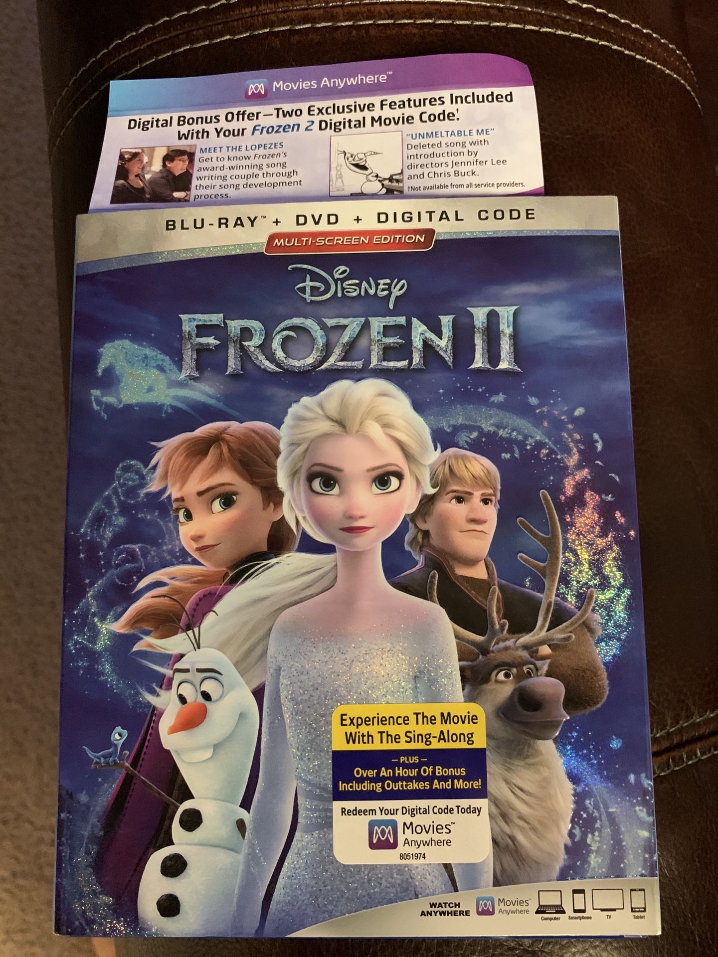 Frozen 2 movie digital code