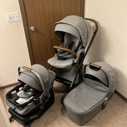 Nuna Stroller MIXX and Car Seat, Bassinet 