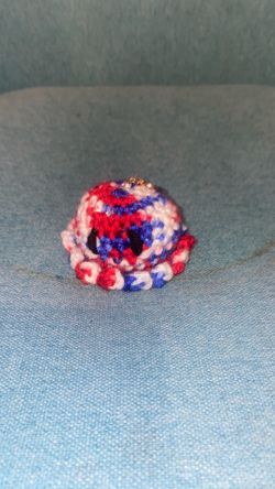 Crochet squid keychain