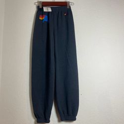 Aviator Nation Kids Charcoal Logo Jogger Pants Size Y/6 Drawstring Elastic