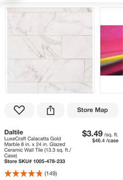 Daltile LuxeCraft Calacatta Gold Ceramic Wall Tile