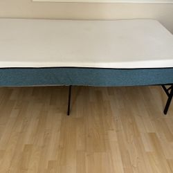 like new twin bed frame with memory foam mattress