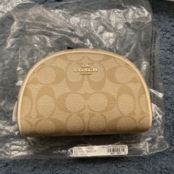 NEW Brown Coach Cosmetic Bag