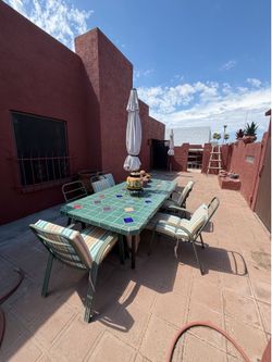 Tiled Patio Table and 6 Chairs