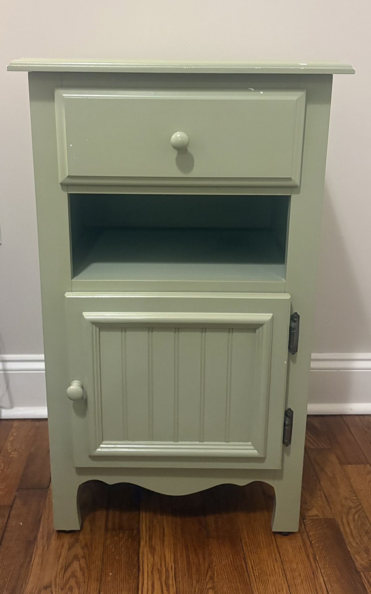 Spring Green Colored Wood Bedside Table