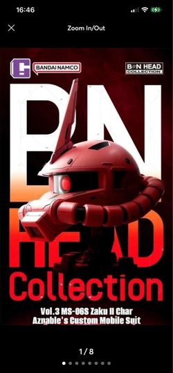 Bandai Mobile Suit Gundam BN Head Collection Vol.3 MS-06S ZAKU II Head Sculpt