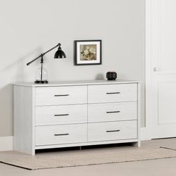Fernley 6-Drawer Double Dresser, White Pine  Material Engineered Wood Finish Type Laminated Number of Drawers 6 Color White Pine Room Type B