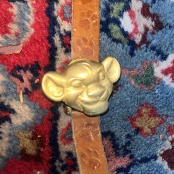 Disney Timex Lion King Simba Flip Top Watch Genuine Leather Band Vintage