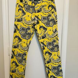 Lauren Ralph Lauren Yellow Black Paisley Print Pants Size 6