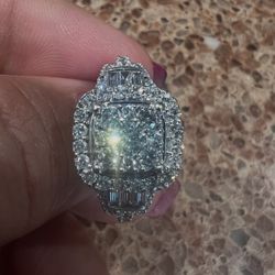 14K Wedding Ring W/2 Bands 2ctw Diamonds 