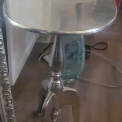 Silver end table