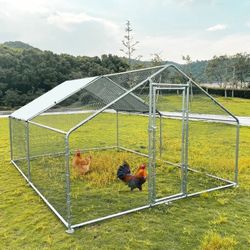 Extra Large Chicken Coop 10 x 13 ft Metal Walk-in Chicken Run 