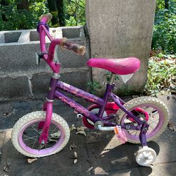 Pink Girls Bike With Traing Wheels 
