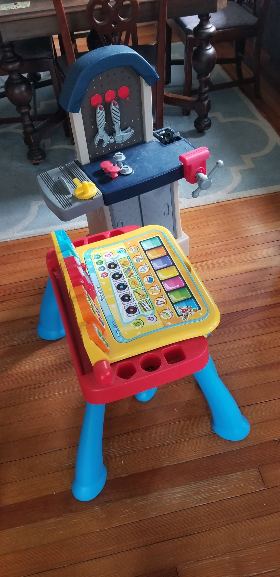 Work bench and kids play n learn desk