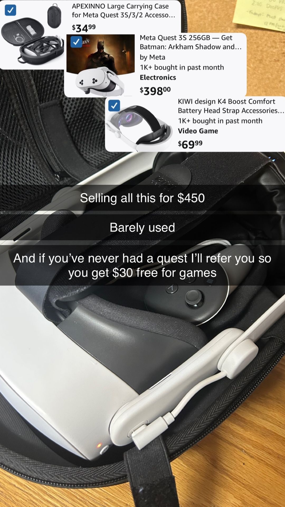 Quest 3s 256gb and attachments