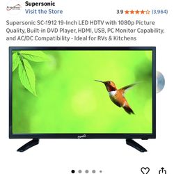 19” AC / DC TV with Built In DVD player For RV