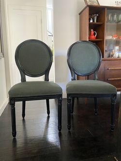 World Market Paige Round Back Upholstered Dining Chair Set of 2