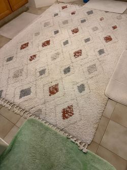 Moroccan Style Shag Area Rug with Tassels
