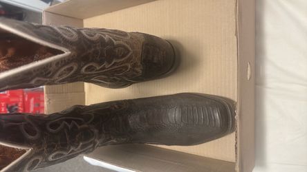 Dan post brown ostrich leg cowboy boots