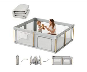 71x59 Foldable Play Pen for Babies and Toddlers, Baby Playpen with Portable Design, Collapsible Play Yard for Fence Indoor and Outdoor