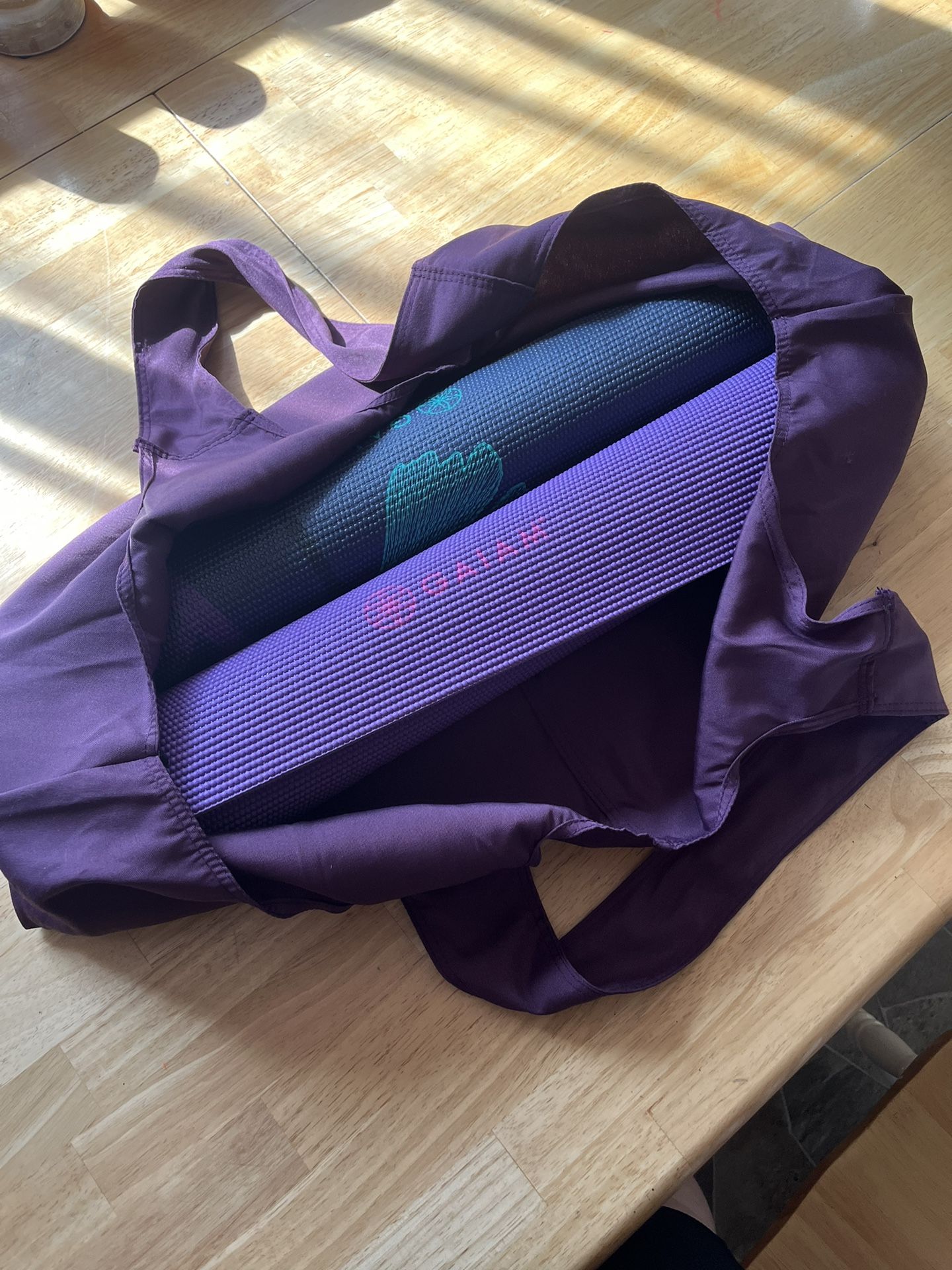 Two Gaiam Yoga Matts and Yoga Bag