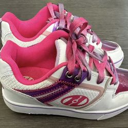 ✨HEELYS 🛼 Pink White Girls Skater Shoes Sz 1 Big Kid