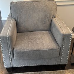  Accent chair - medium gray with nailhead design
