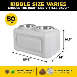 Dog feeder and food storage holds 50 lbs of kibble