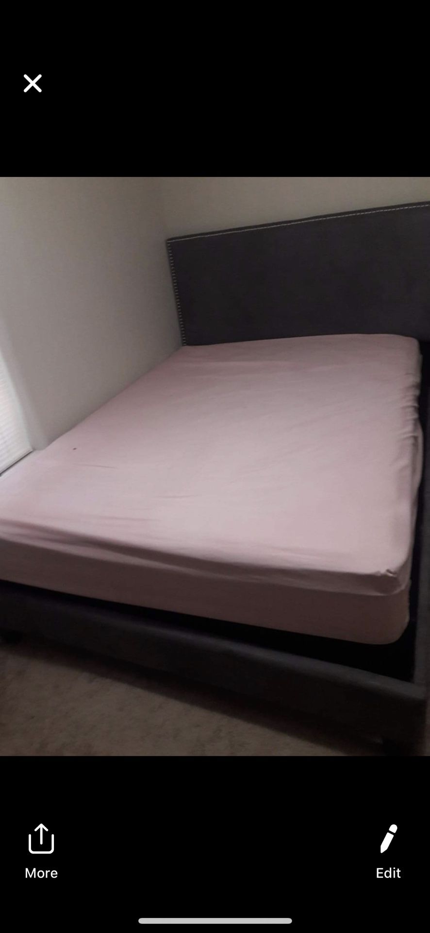Beautiful queen grey bed frame barely used