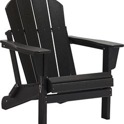 Waterproof Outdoor Folding King Chair for Patio Deck Garden, Backyard Deck, Strength Black