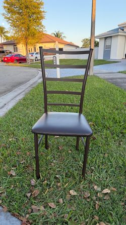 Brown Ladder Back Dining Chair w/ Padded Seat