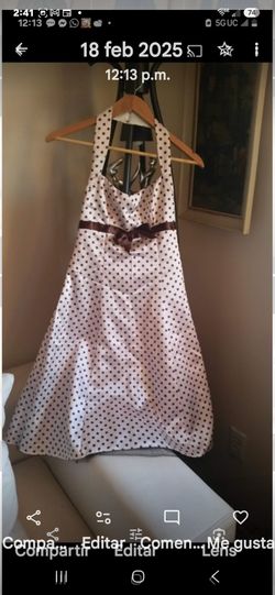 Vestido de mujer crema con ovalos  carmelitas Zum Zam Polka dot talla 5-6