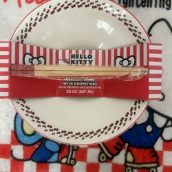 Hello Kitty Bowl W/ Chopsticks 